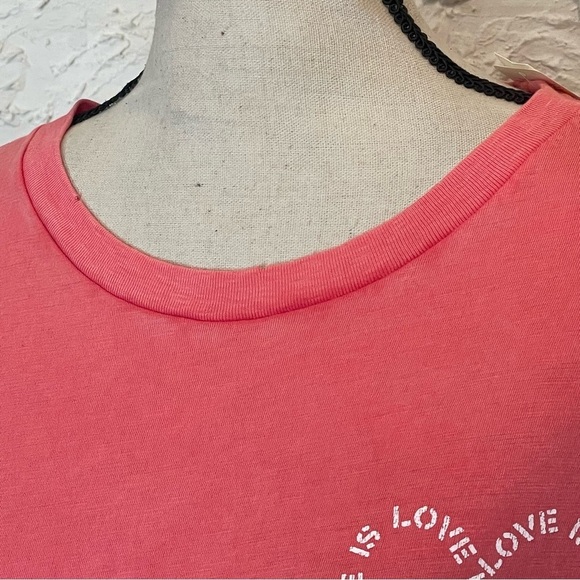 Aerie Women's Coral Love Is Love Living In Tshirt Relaxed Fit Cotton Sz M NWT - Picture 3 of 8